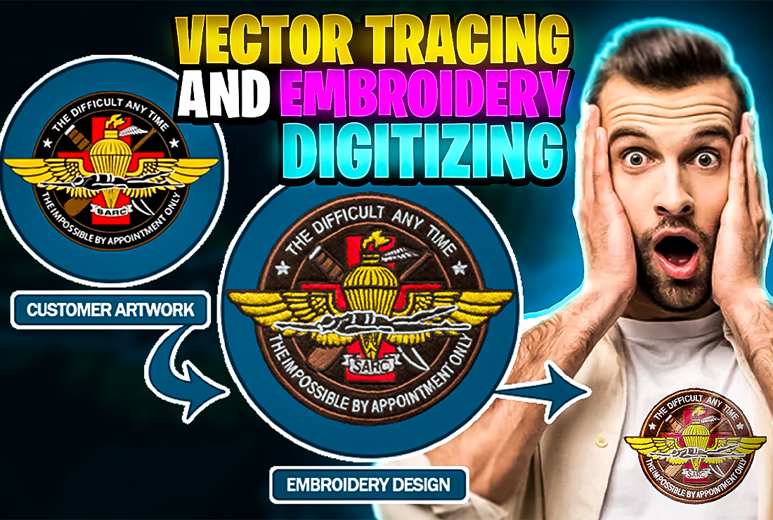 Manual Vector Tracing And Embroidery Digitizing